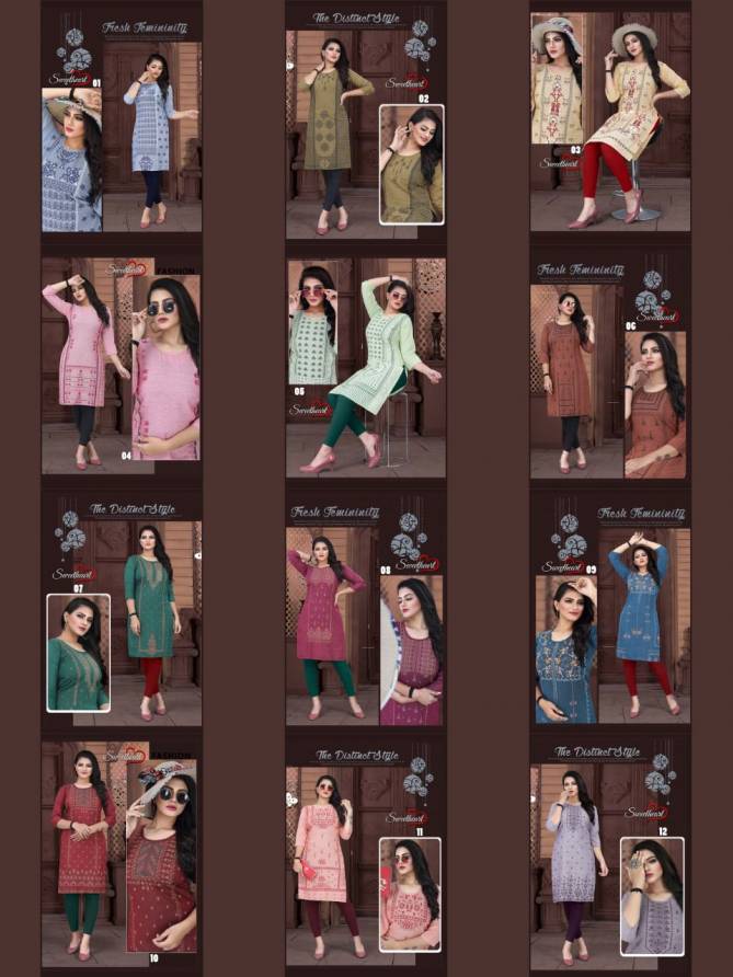 Aagya Sweetheart Designer Fancy Wear Printed Kurti Collection